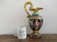 Alternative view of Vintage French Cerart Monaco Kitsch Style Snake Handle Flowers Decor Vase Pot Decor Display Mid Century DAMAGED circa 1950's