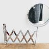 Vintage French extendable wall mounted bathroom shaving make-up mirror circa 1970-80's