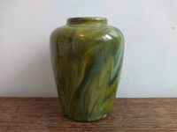Alternative view of Vintage French Small Green Glazed Marbled Haze Pottery Vase gift present display flower stand stem circa 1970-80's