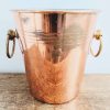 Vintage French Copper Coloured Metal Lined Champagne ice bucket bar decor cooler wine circa 1980-90's