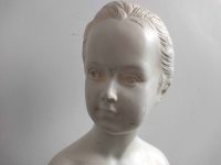Alternative view of Vintage French Girl Lady Woman White Reproduction Plaster Bust Head Ornament Statue Display circa 1950's