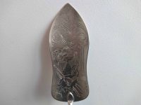 Alternative view of Antique French Silver Metal Ornately Engraved Girl in Hammock Amongst Trees Summer Scene Cake Slice Server circa 1910's