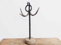 Antique French iron butcher meat kitchen hanging cup mug hook tree rustic rural shop display agricultural industrial c1900's