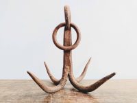 Antique French iron butcher meat kitchen hanging hook rustic rural rusty shop display agricultural industrial circa 1900's