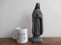 Alternative view of Vintage French Plaster Saint Therese Nun Catholic Religious Figurine Ornament Church circa 1930-50's
