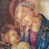 Vintage Dutch Madonna Del Libro Botticelli Tapestry Copy Reproduction Wall Hanging Picture Antique Decor circa 1970-80's