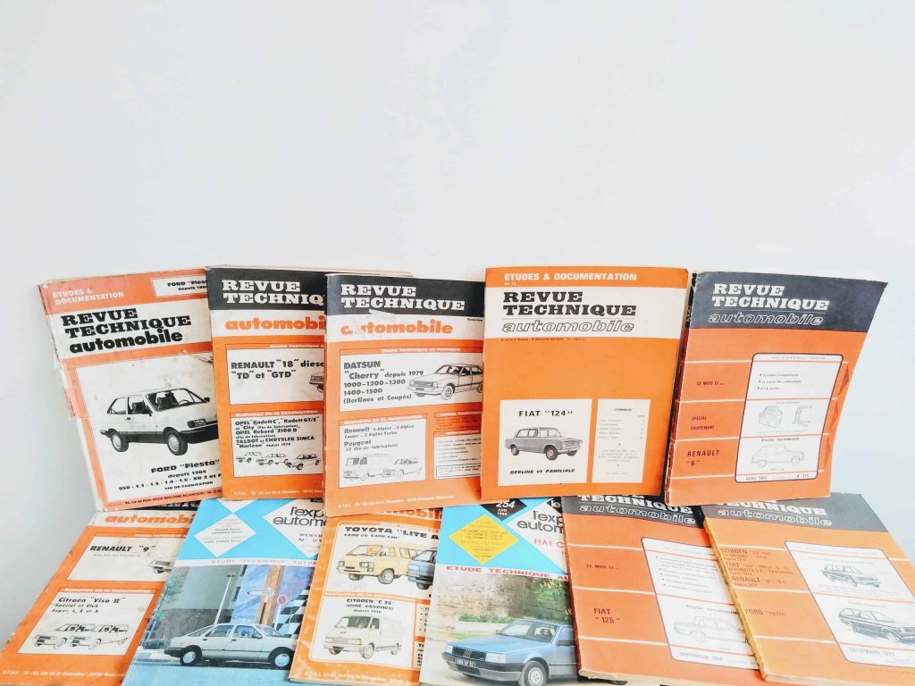 Vintage French Revue Technique Assorted Car Automobile Service Operating Manuals SOLD INDIVIDUALLY circa 1970-1980’s