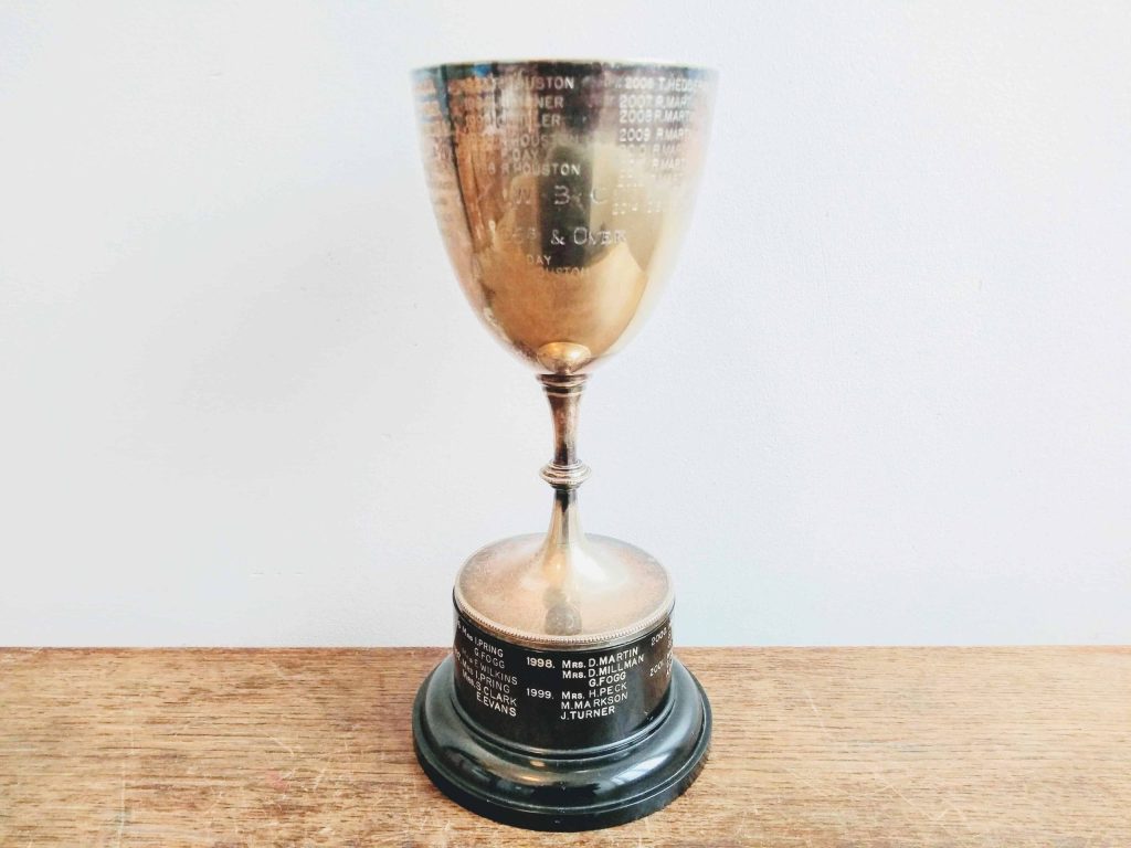 Vintage English Medium Silver Plated Trophy Cup Award Prize W.B.C, 65’s & Over Winner Winners Award circa 1963-2014