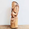 Vintage Polynesian Standing Figurine Statue Primitive Art Carving Wooden Wood Ornament Decorative Display circa 1970-80's
