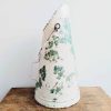 Vintage French Galvanized Ivy Decorated Painted Coal Shuttle bucket fireplace fire log open barge art circa 1940-50's