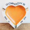 Vintage English Orange Gordon's Gin Heart Shaped Ceramic Ashtray Dish Pot Smoking Tobacciana Pub circa 1960-70's