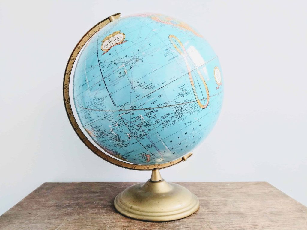 Vintage American Cram’s Imperial World Globe tabletop spinning globe decorative ornament gift office desk study c1960-70’s
