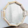 Vintage Moroccan Silver Gold Coloured Metal Medium Circular Metal Tray Plate Charger Serving Wall Hanging circa 1980-90's