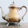 Vintage English EPNS Marked Silver Plate Metal Gold Brass Teapot Tea Pot Ornate Decorated circa 1920-30's