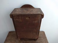 Alternative view of Vintage French Wooden Wood Floor Sideboard Standing Small Storage Mirror Cabinet shelf box cupboard damaged circa 1950's