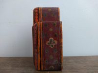 Alternative view of Vintage Indian Orange Brown Eye Make Up Sliding Opening Small Storage Pot Urn Lidded Container Display Prop circa 1970's