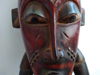 Alternative view of Vintage African Figurine Mask Statue Primitive Art Carving Wooden Wood Ornament Decorative Display African circa 1980-90's