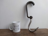 Alternative view of Vintage French Iron Steel Butcher Meat Kitchen Hanging Hook rustic rural agricultural industrial SOLD INDIVIDUALLY c1980-90's