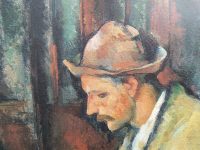 Alternative view of Vintage French Grand Master Print Les Joueurs De Cartes (1890-1895) Reproduction With History To Rear c1970's