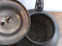 Alternative view of Antique English Sheffield Pewter Pot With Lid dish bowl sugar storage container decoration decor prop display circa 1900-20's