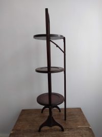 Vintage English Plate Stand Display Wooden Folding Pantry Kitchen Dining Room Prop Setting Mid Century circa 1940-50’s 2