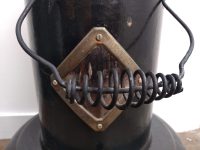 Alternative view of Antique French Paraffin Liquid Fuel Burner Stove Francais Black Painted Metal Heater Heating Fireplace circa 1910-20's