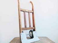 Vintage French Wooden Wood Metal Barrow Barrel Sack Trolley Carrying Cart Brewery Vineyard Industrial Commercial c1930-40's