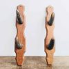 Vintage French cow horn coat hook rack hanger taxidermy hunting trophy den lodge rustic rural decor circa 1920-30's