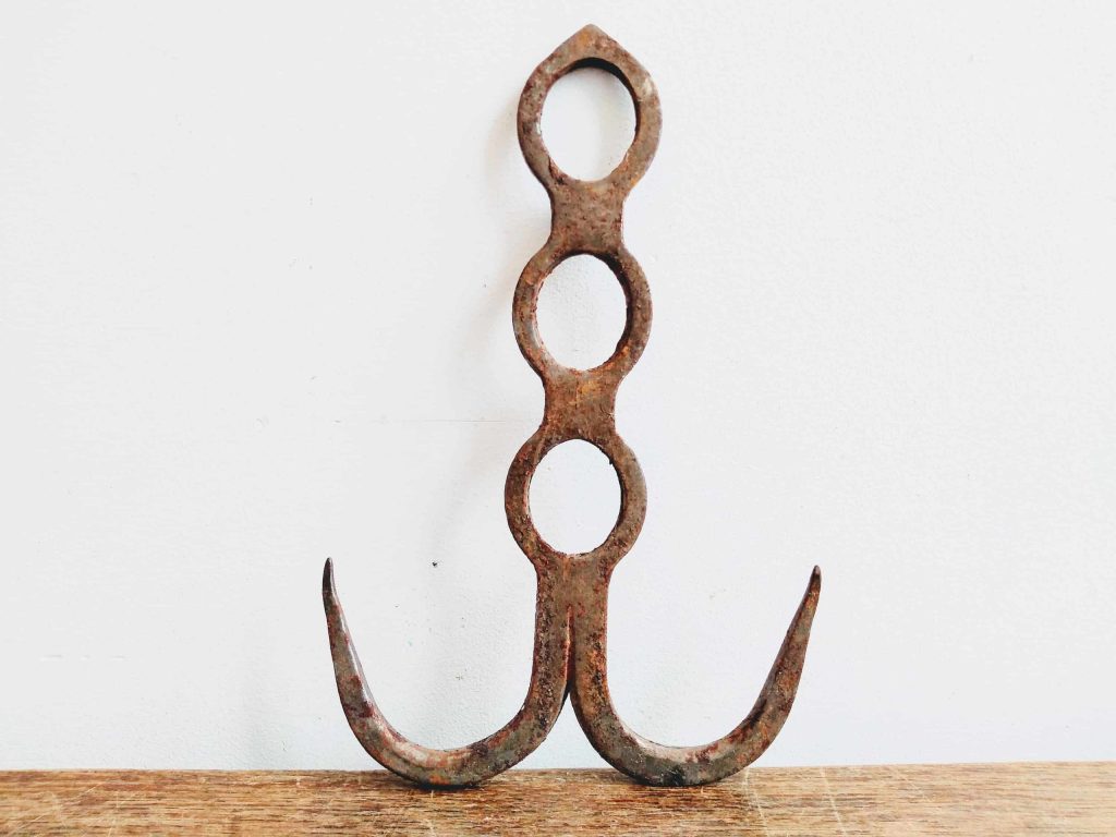Vintage French iron butcher meat kitchen hanging hook rustic rural rusty agricultural industrial c1910-30’s