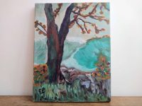 Vintage French Ice Still Life Woodland Tree Autumn Oil Painting Art Canvas circa 1980-90’s Vintage French Ice Still Life Woodland Tree Autumn Oil Painting Art Canvas circa 1980-90's