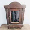 Vintage French Wooden Wood Floor Sideboard Standing Small Storage Mirror Cabinet shelf box cupboard damaged circa 1950's