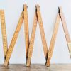 Vintage French Extra Large Wooden Wood Folding Two 2 Metre Ruler Rule Scale Collapsible Prop Builder Display circa 1960-70's