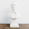 Vintage French Bellini Stone Like Cast Composer Music Small White Bust Statue Figurine circa 1970-80's