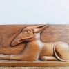 Vintage French Wooden Egyptian Reproduction Copy Of Egyptian Sphinx Statue Art Resin Sculpture Ornament Carving c1950-1960's