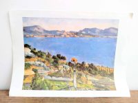 Vintage French Grand Master Print Le Golfe De Marseille Vu L’Estaque 1878-1880 Reproduction With History To Rear c1970’s Vintage French Grand Master Print Le Golfe De Marseille Vu L'Estaque 1878-1880 Reproduction With History To Rear c1970's