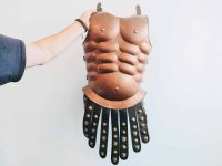 Vintage French Theatre Reproduction Greek Roman Spartan Armour Copper Breast Plate Outfit Prop Re-enactment Display c1990's