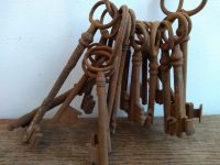 Alternative view of Antique French Rusty Key Job Lot Of Nineteen 19 Lock Skeleton Chateaux Castle Estate Collection Prop Display circa 1880-40's