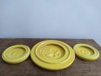 Alternative view of Vintage French Yellow Duck Ceramic Set Table Trivets Placemats Place Mats Trivet Protectors Collection Of Three c1960-70's