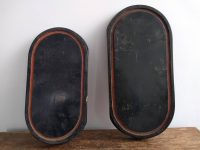 Alternative view of Antique French Pair Of Wooden Glass Dome Presentation Display Case Base Wood Trivet Stand Cases Trivets Stands circa 1900's