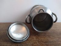 Alternative view of Vintage French Small Pewter Small Decorative Milk Churn Decorative Ornament Lidded Pot Vase grey metal circa 1960-70's