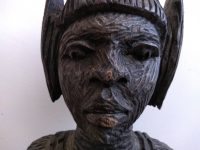 Alternative view of Vintage African Benin Ebony Wood Wooden Bust Decorative Ornament Figurine Africa Art Sculpture Carving Shamen c1970-80's