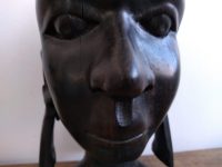 Alternative view of Vintage African Ebony Wood Wooden Bust Decorative Ornament Figurine Africa Art Sculpture Carving Shamen c1970-80's