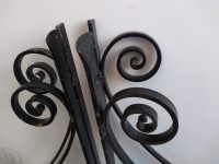 Alternative view of Vintage French Large Black Painted Ornate Iron Shelf Cistern Bell Planter Hook Hanging Hanger Bracket Support circa 1980-90's