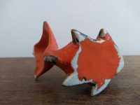 Alternative view of Vintage Chinese Ceramic Fantail Goldfish Fish Ornament Decoration Gold Orange Colour Decor Decorative Figurine c1920-40's