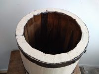 Alternative view of Vintage French Painted Wooden Butter Barrel Churn Heavy Farmer Jug Vase Hallway Walking Stick Umbrella Stand circa 1920-40's