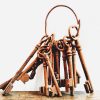 Antique French Rusty Key Job Lot Of Nineteen 19 Lock Skeleton Chateaux Castle Estate Collection Prop Display circa 1880-40's