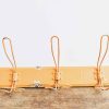 Vintage French Orange Metal Wire Three Hook Coat Rack Hook Hooks Storage Door Wall Hanging Shabby Chic Industrial c1930-50's