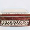 Vintage Middle Eastern Small Wooden Gaming Card Counter Knick Knack Storage Box With Mother Of Pearl Decor counters c1980's