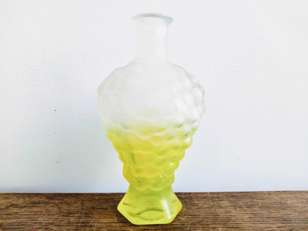 Vintage French Bobble Glass Bunch Of Grapes Grape Bottle Table Dinner Water Pitcher Jug Water Glassware circa 1950-60’s