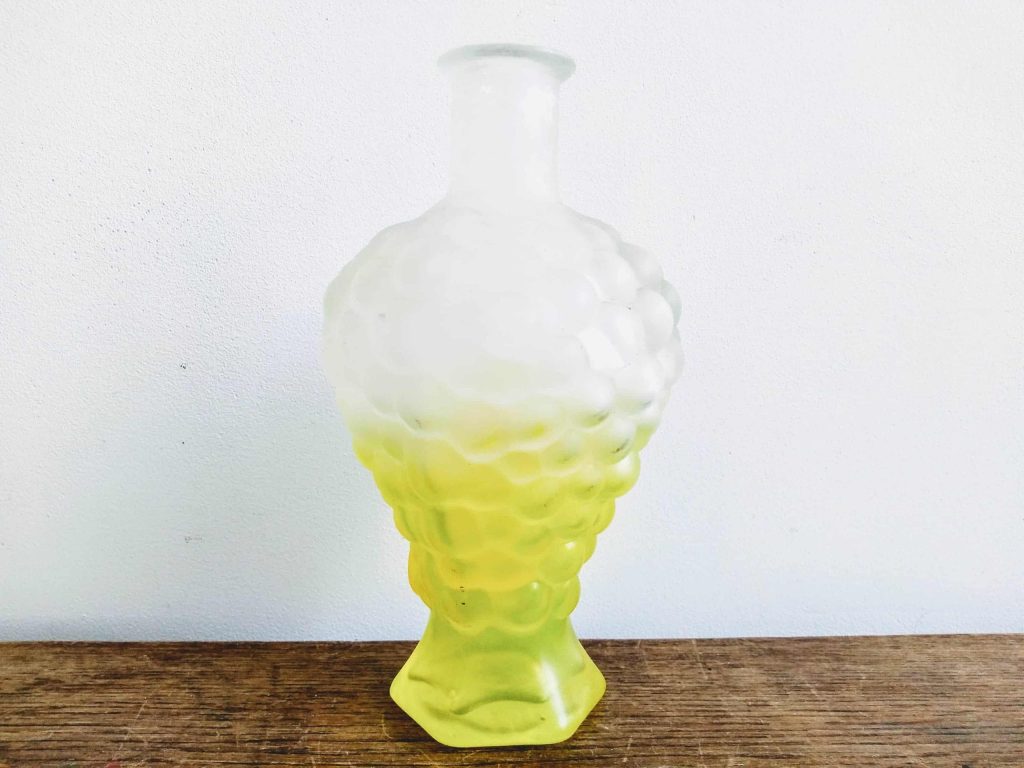 Vintage French Bobble Glass Bunch Of Grapes Grape Bottle Table Dinner Water Pitcher Jug Water Glassware circa 1950-60's